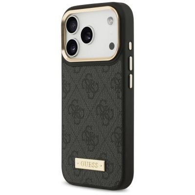 2. Etui Guess 4G Logo Plate MagSafe na iPhone 17 Pro -czarne