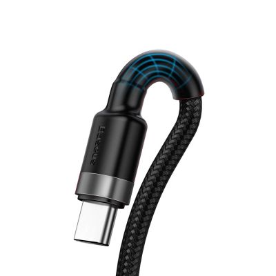 4. Baseus Cafule kabel przewód USB Typ C SuperCharge 40W Quick Charge 3.0 QC 3.0 1m szaro-czarny (CATKLF-PG1)