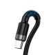 4. Baseus Cafule kabel przewód USB Typ C SuperCharge 40W Quick Charge 3.0 QC 3.0 1m szaro-czarny (CATKLF-PG1)