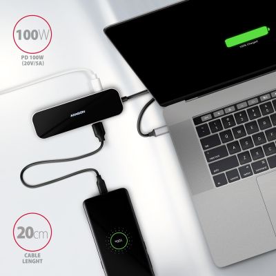 4. Axagon HMC-6H4A stacja dokująca Przewodowa USB 3.2 Gen 1 (3.1 Gen 1) Type-C Czarny, Szary