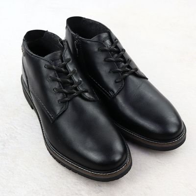 3. Skórzane trzewiki męskie eleganckie czarne Bugatti 331-8373H-4100