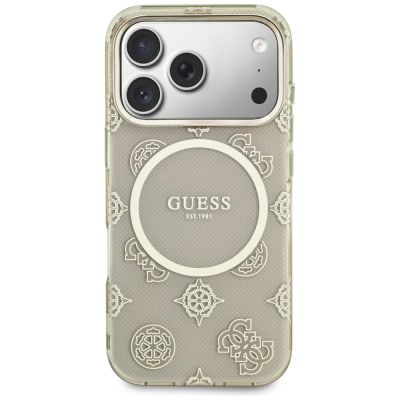 3. Etui Guess IML Peony Dot MagSafe na iPhone 17 Pro - beżowe