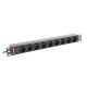 9. Listwa RACK Lanberg PDU-09E-0300-BK (7 x UTE; 16 A (3680 W); 3m; kolor czarny)