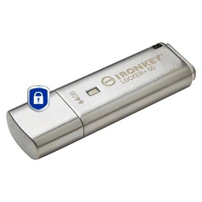 2. Kingston IronKey Locker+ 50 pamięć USB 64 GB USB Typu-A 3.2 Gen 1 (3.1 Gen 1) Srebrny
