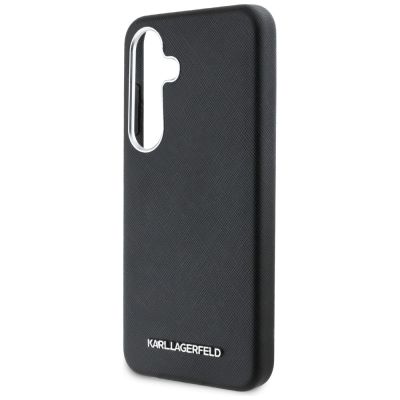 6. Etui Karl Lagerfeld Saffiano Full Wrapped Elongated Metal Logo MagSafe na Samsung Galaxy S25+ - czarne