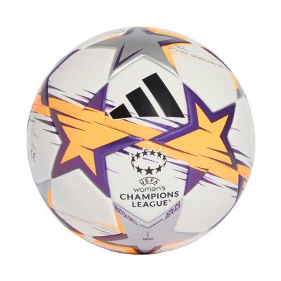 Piłka nożna adidas UCL Womens Mini 26/27 League Stage biało-pomarańczowo-fioletowa KE5143