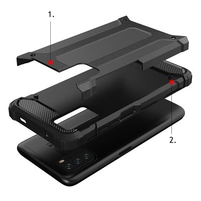 3. Hybrid Armor pancerne hybrydowe etui pokrowiec Xiaomi Redmi Note 10 5G / Poco M3 Pro złoty