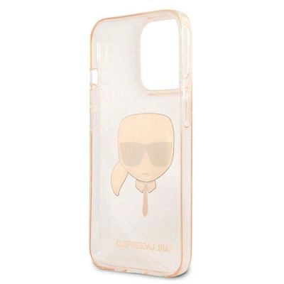 7. Etui Karl Lagerfeld Glitter Karl's Head na iPhone 13 Pro / iPhone 13 - złote