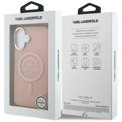 8. Etui Karl Lagerfeld IML Karl RSG Logo MagSafe do iPhone 17 - różowe