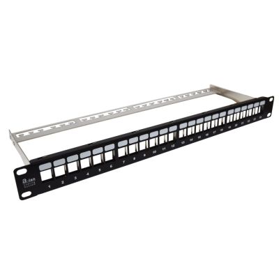 Patch panel 19" ALANTEC modularny 24 portów 1U z podporą niewyposażony