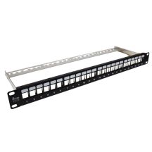 Patch panel 19" ALANTEC modularny 24 portów 1U z podporą niewyposażony
