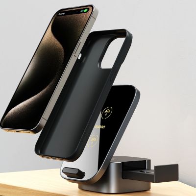 7. Ładowarka Dudao A11Pro+ indukcyjna 15W 3w1 do telefonu / smartwatcha / słuchawek - czarna