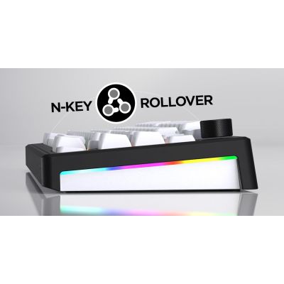 17. HATOR Skyfall Wireless 100 klawiatura Gaming USB + RF Wireless + Bluetooth QWERTY US English Czarny, Biały