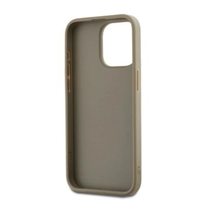 6. Etui DKNY Wrist Strap Stock Logo na iPhone 15 Pro - beżowe