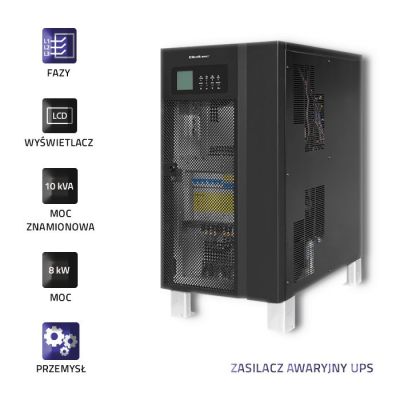 3. QOLTEC ZASILACZ AWARYJNY UPS 3-FAZOWY | 10KVA | 8KW | LCD