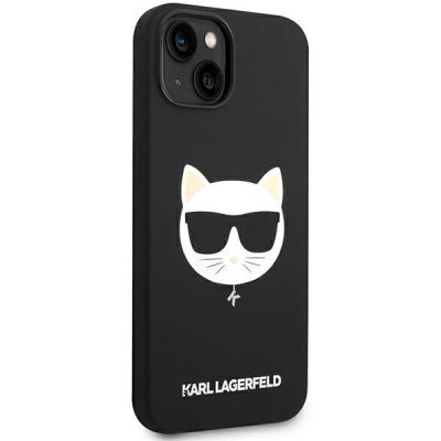 4. Etui Karl Lagerfeld Silicone Choupette Head MagSafe na iPhone 14 Plus - czarne