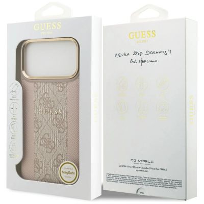 8. Etui Guess 4G Stripe MagSafe na iPhone 17 Pro Max - różowe