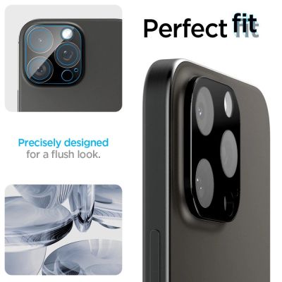 13. Osłona aparatu Spigen Optik.tR Camera Protector na iPhone 14 Pro / Pro Max / 15 Pro / Pro Max  / 16 Pro / Pro Max- czarna 2 szt.