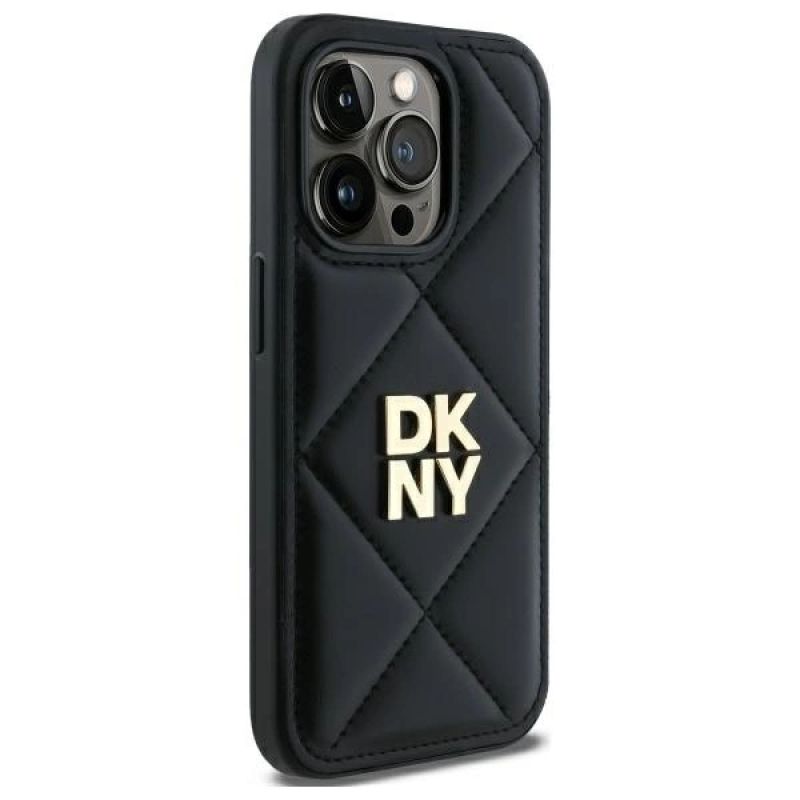 4. Etui DKNY Quilted Stack Logo na iPhone 14 Pro - czarne