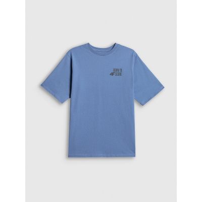 6. T-shirt loose z nadrukiem chłopięcy 4F 4FJRSS26TTSHM4277-32S