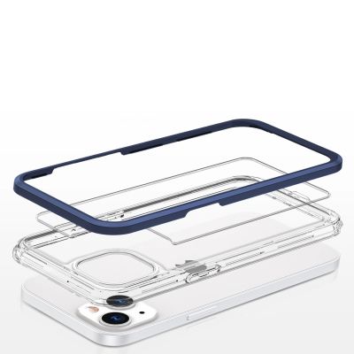 5. Clear 3in1 etui do iPhone 13 mini żelowy pokrowiec z ramką niebieski