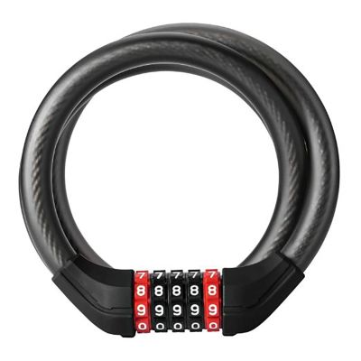 3. Zapięcie rowerowe Rockbros RKS531 na szyfr 5-cyfrowy linka stalowa 120 cm z oświetleniem LED - czarne