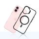 7. Etui 3mk Satin Armor MagCase z MagSafe na iPhone 16 Plus - przezroczyste z czarną ramką