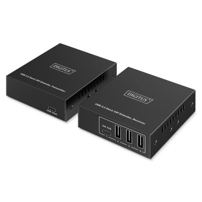 5. Przedłużacz (extender) po skrętce kat.6A USB 3.1 Gen1 do 100m, 3x USB-A, 1x USB-C do 5 Gbps, 1x RJ45 (Gigabit Ethernet) - zestaw (odbiornik/nadajnik)