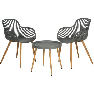 7. ZESTAW MEBLI BALKONOWYCH STÓŁ I 2 KRZESŁA SZARY