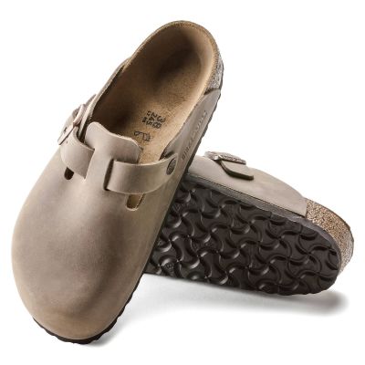 8. Chodaki damskie/męskie Birkenstock Boston Tabacco Brown olejowana skóra klapki regular szerokie (0960811)