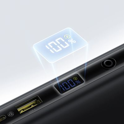 10. Powerbank Baseus EnerFill FC41 20000mAh 100W z wyświetlaczem cyfrowym i wbudowanym podwójnym kablem USB-C - czarny
