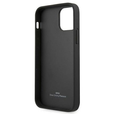 7. Etui BMW Leather Curve Perforate na iPhone 12 mini - czarne
