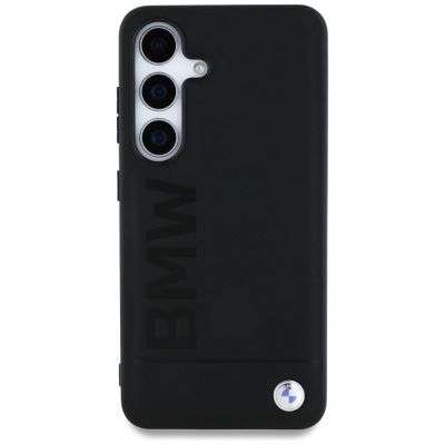 3. Etui BMW Leather Big Wordmark na Samsung Galaxy S25+ - czarne