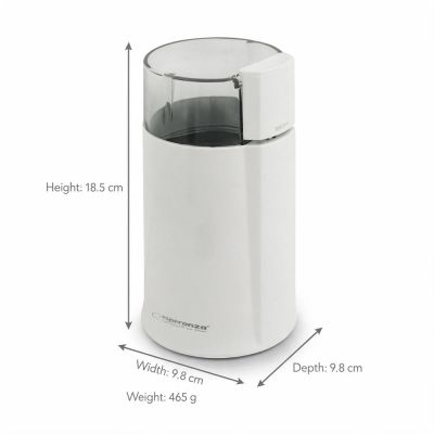 7. Młynek do kawy Esperanza Espresso EKC001W (160W; udarowy; kolor biały)