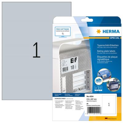 HERMA 4224 samoprzylepne etykiety Prostokąt Na stałe Srebrny 25 szt.