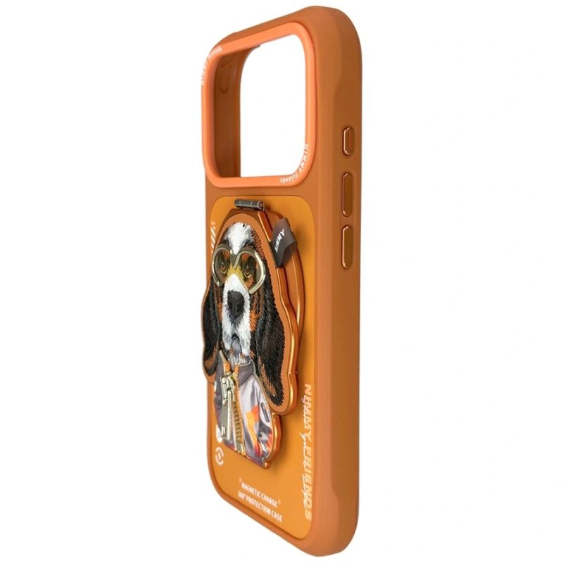 5. Etui Nimmy Cool&Cute 2.0 Dog na iPhone 17 Pro z magnetyczną zawieszką - pomarańczowe