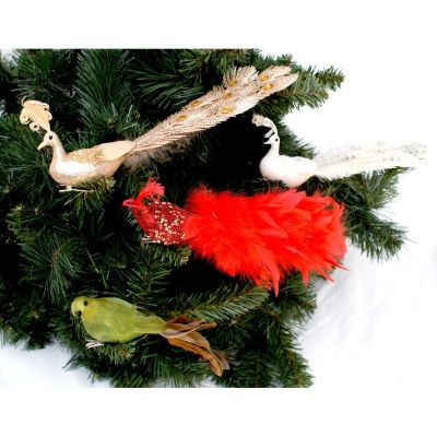 3. PTASZEK DEKORACYJNY NA KLIPIE BOMBKA ZIELONY