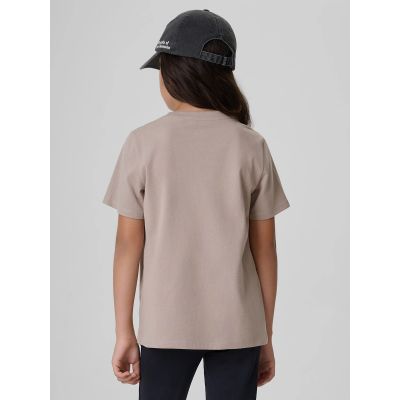 2. T-shirt regular z nadrukiem dziewczęcy 4F 4FJKAW26TTSHF4424-83S