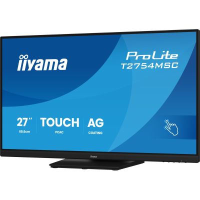 4. iiyama ProLite T2754MSC-B2AG monitor komputerowy 68,6 cm (27") 1920 x 1080 px Full HD LED Ekran dotykowy Przeznaczony dla wielu użytkowników Czarny