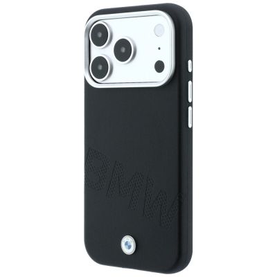 2. Etui BMW Sign Inclined Deboss Letters MagSafe na iPhone 17 Pro / 18 Pro - czarne