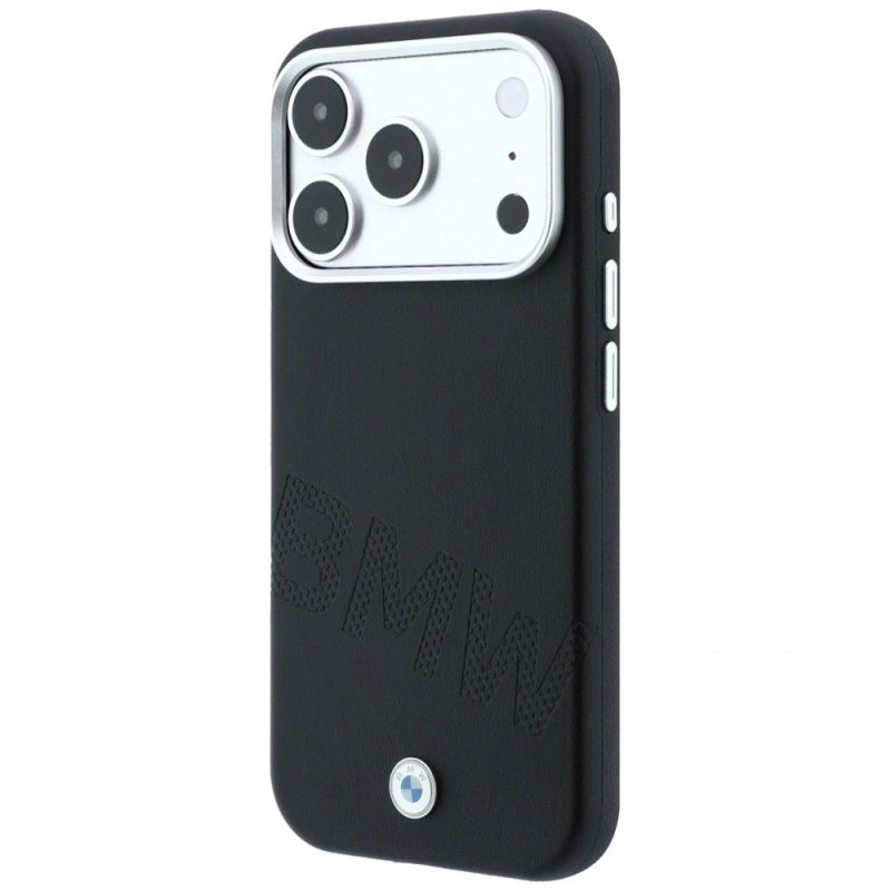 2. Etui BMW Sign Inclined Deboss Letters MagSafe na iPhone 17 Pro / 18 Pro - czarne