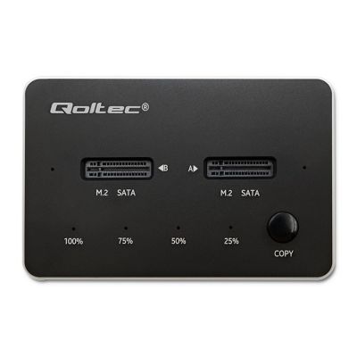 16. QOLTEC STACJA DOKUJĄCA DYSKÓW 2X SSD M.2 SATA | NGFF | USB TYP C