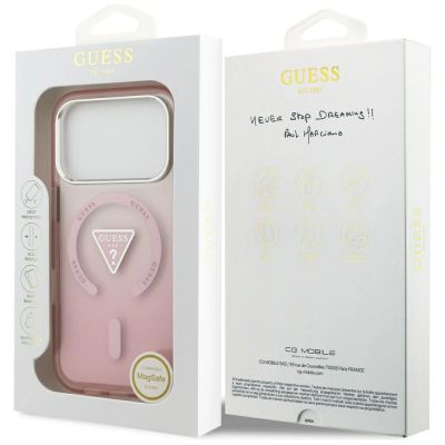 8. Etui Guess IML Gradient Triangle Logo MagSafe na iPhone 17 Pro - różowe
