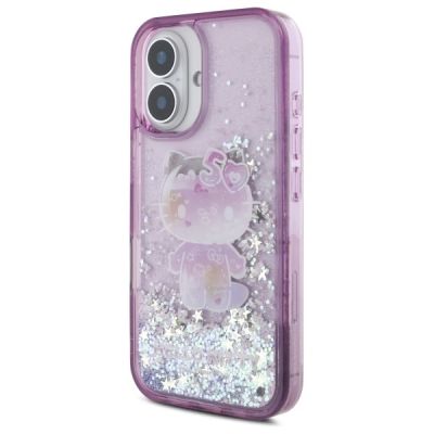 2. Etui Hello Kitty Liquid Glitter 50TH Anniversary Party na iPhone 16 - fioletowe