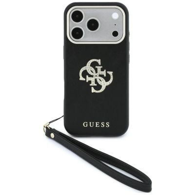 Etui Guess Smooth & Big Strass Logo & Strap do iPhone 18 Pro / 17 Pro czarny