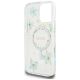 7. Etui Guess Resin Flowers Glitter MagSafe na iPhone 16 Pro - przezroczysto-zielone