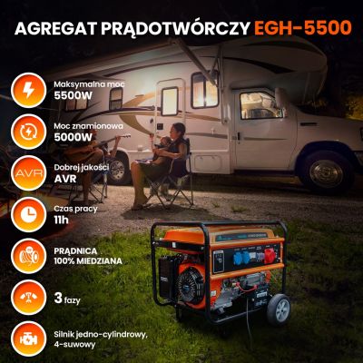 8. Agregat prądotwórczy hybrydowy Extralink EGH-5500
