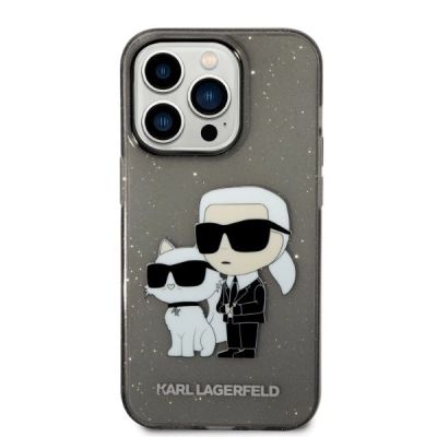 3. Etui Karl Lagerfeld Glitter Karl&Choupette na iPhone 14 Pro Max - czarne