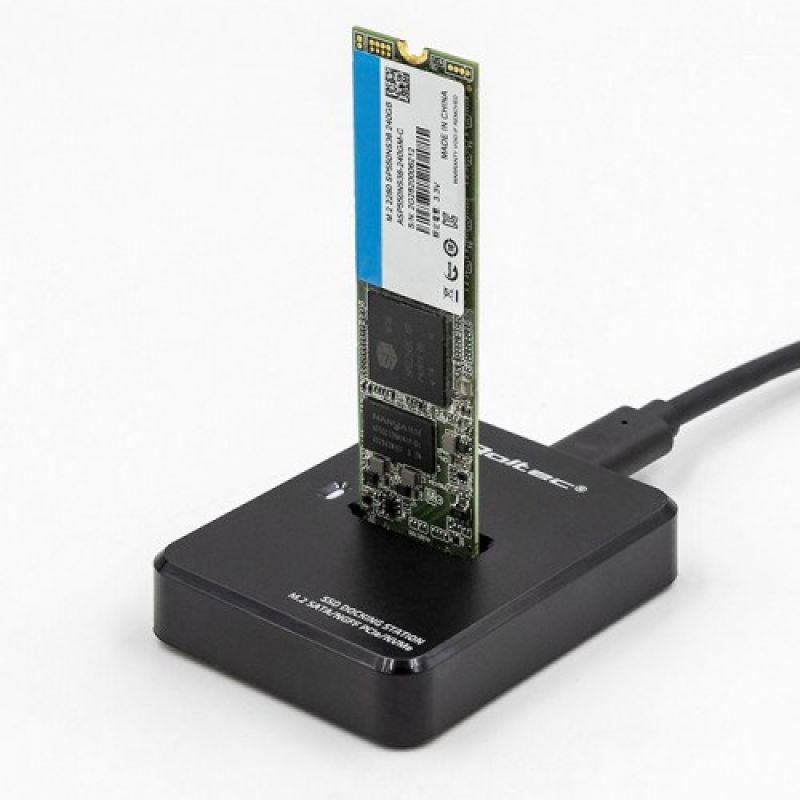 2. QOLTEC STACJA DOKUJĄCA DYSKÓW SSD M.2 SATA/PCIE | NGFF/NVME | USB 3.1