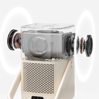 10. Projektor multimedialny Yaber T2 Plus LCD FullHD 1080p z głośnikami JBL - beżowy